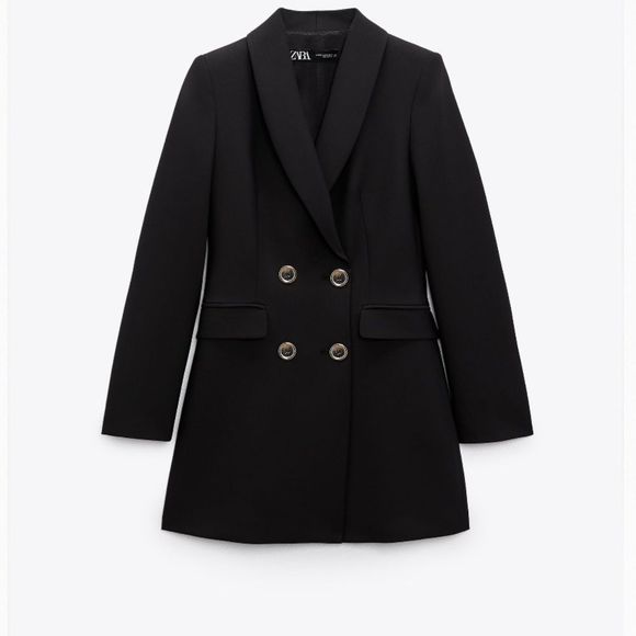 ZARA DOUBLE BREASTED LONG BLAZER NWT L - Picture 9 of 12